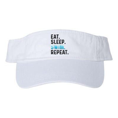 Eat Sleep Swim Repeat Funny Swimmer Swimming Player Graphic Gift Visor