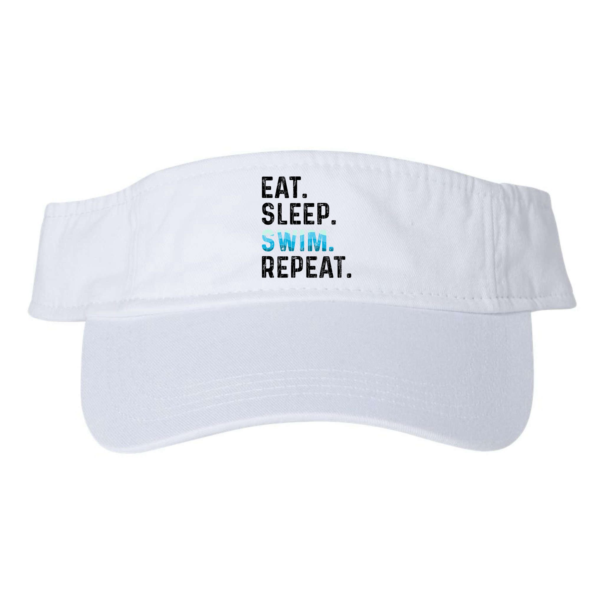 Eat Sleep Swim Repeat Funny Swimmer Swimming Player Graphic Gift Visor