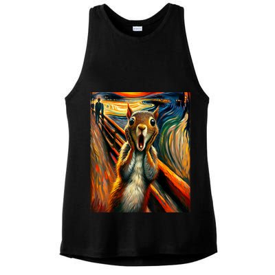 Expressionist Scream Squirrel Lovers Artistic Squirrel Ladies PosiCharge Tri-Blend Wicking Tank