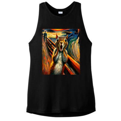 Expressionist Scream Squirrel Lovers Artistic Squirrel Ladies PosiCharge Tri-Blend Wicking Tank