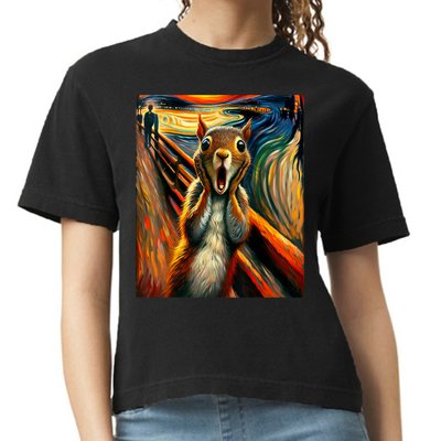 Expressionist Scream Squirrel Lovers Artistic Squirrel Comfort Colors Boxy T-Shirt