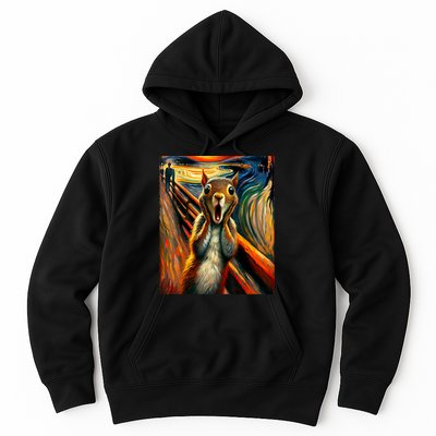 Expressionist Scream Squirrel Lovers Artistic Squirrel Hoodie