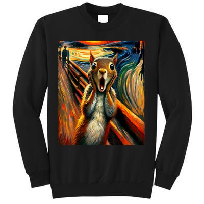 Expressionist Scream Squirrel Lovers Artistic Squirrel Sweatshirt