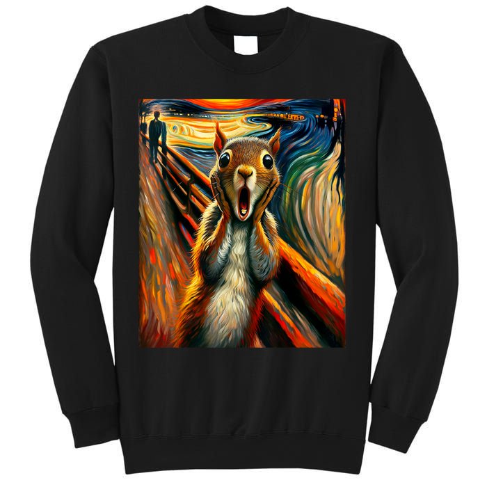 Expressionist Scream Squirrel Lovers Artistic Squirrel Sweatshirt