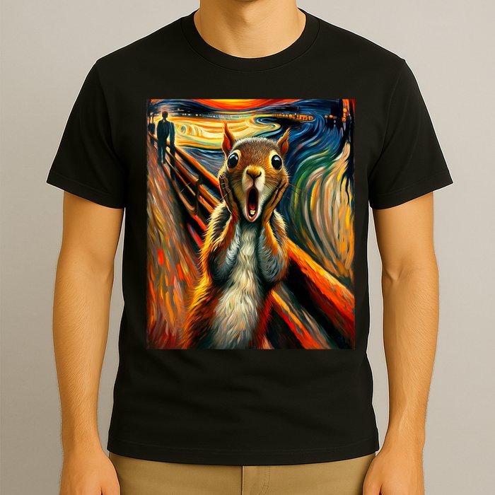 Expressionist Scream Squirrel Lovers Artistic Squirrel T-Shirt