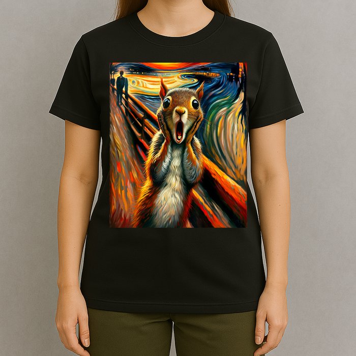 Expressionist Scream Squirrel Lovers Artistic Squirrel T-Shirt