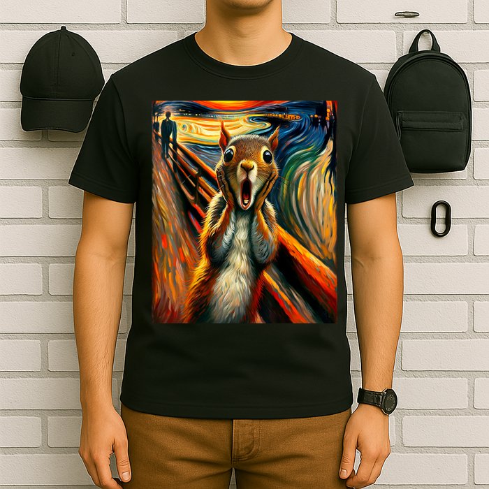 Expressionist Scream Squirrel Lovers Artistic Squirrel T-Shirt