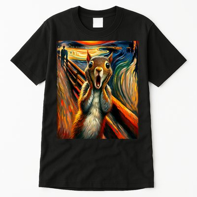 Expressionist Scream Squirrel Lovers Artistic Squirrel Tall T-Shirt