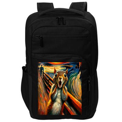 Expressionist Scream Squirrel Lovers Artistic Squirrel Impact Tech Backpack