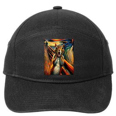 Expressionist Scream Squirrel Lovers Artistic Squirrel 7-Panel Snapback Hat