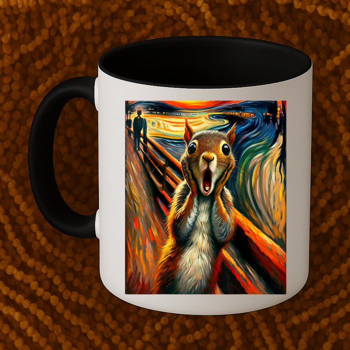 Expressionist Scream Squirrel Lovers Artistic Squirrel Mug