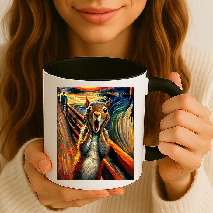 Expressionist Scream Squirrel Lovers Artistic Squirrel Mug