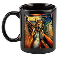 Expressionist Scream Squirrel Lovers Artistic Squirrel 11oz C Handle Ceramic Mug