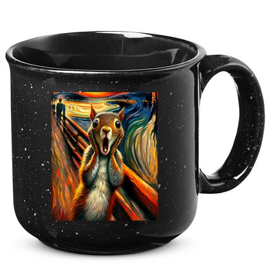 Expressionist Scream Squirrel Lovers Artistic Squirrel 15oz Campfire Ceramic Mug