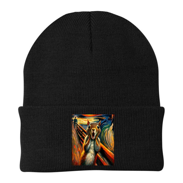 Expressionist Scream Squirrel Lovers Artistic Squirrel Beanie