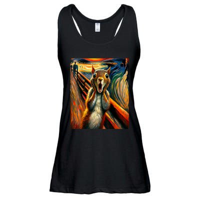 Expressionist Scream Squirrel Lovers Artistic Squirrel Ladies Essential Flowy Tank