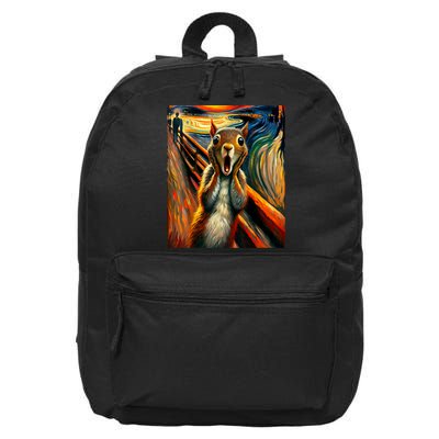 Expressionist Scream Squirrel Lovers Artistic Squirrel 16 in Basic Backpack