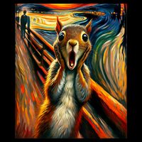Expressionist Scream Squirrel Lovers Artistic Squirrel 16 in Basic Backpack