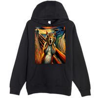 Expressionist Scream Squirrel Lovers Artistic Squirrel Premium Pullover Hoodie