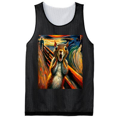 Expressionist Scream Squirrel Lovers Artistic Squirrel Mesh Reversible Basketball Jersey Tank