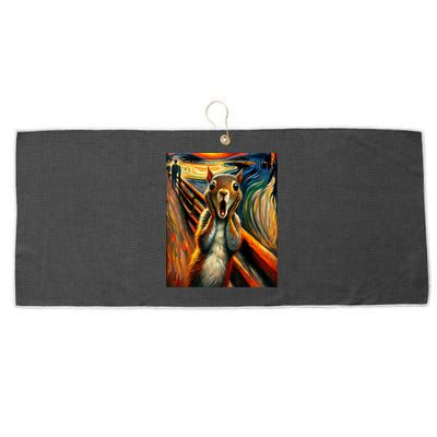 Expressionist Scream Squirrel Lovers Artistic Squirrel Large Microfiber Waffle Golf Towel