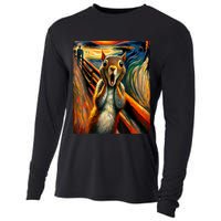 Expressionist Scream Squirrel Lovers Artistic Squirrel Cooling Performance Long Sleeve Crew