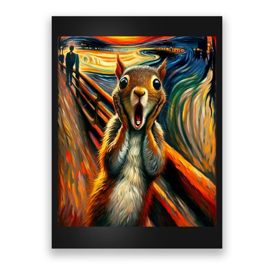 Expressionist Scream Squirrel Lovers Artistic Squirrel Poster