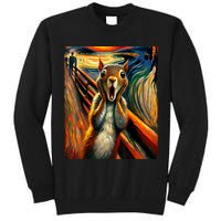 Expressionist Scream Squirrel Lovers Artistic Squirrel Tall Sweatshirt
