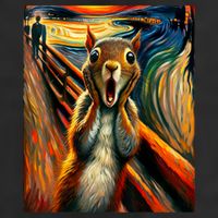 Expressionist Scream Squirrel Lovers Artistic Squirrel 25L Jumbo Tote