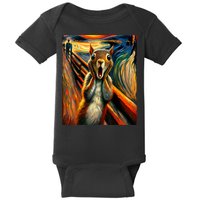 Expressionist Scream Squirrel Lovers Artistic Squirrel Baby Bodysuit