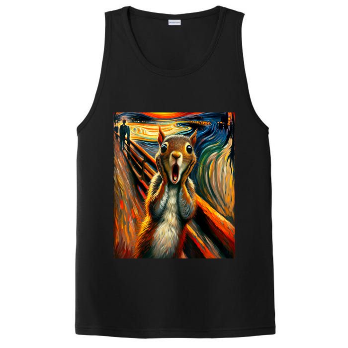 Expressionist Scream Squirrel Lovers Artistic Squirrel PosiCharge Competitor Tank