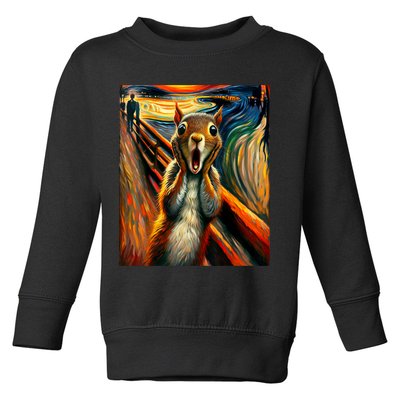 Expressionist Scream Squirrel Lovers Artistic Squirrel Toddler Sweatshirt