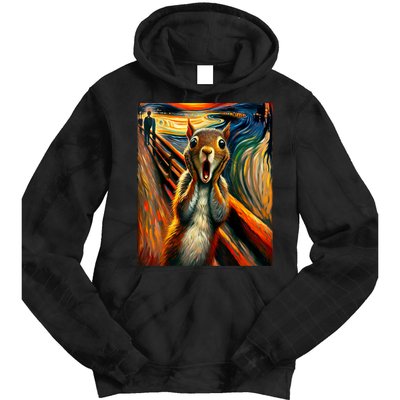 Expressionist Scream Squirrel Lovers Artistic Squirrel Tie Dye Hoodie