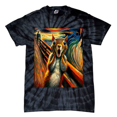 Expressionist Scream Squirrel Lovers Artistic Squirrel Tie-Dye T-Shirt