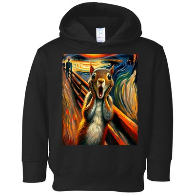 Expressionist Scream Squirrel Lovers Artistic Squirrel Toddler Hoodie