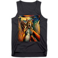 Expressionist Scream Squirrel Lovers Artistic Squirrel Tank Top