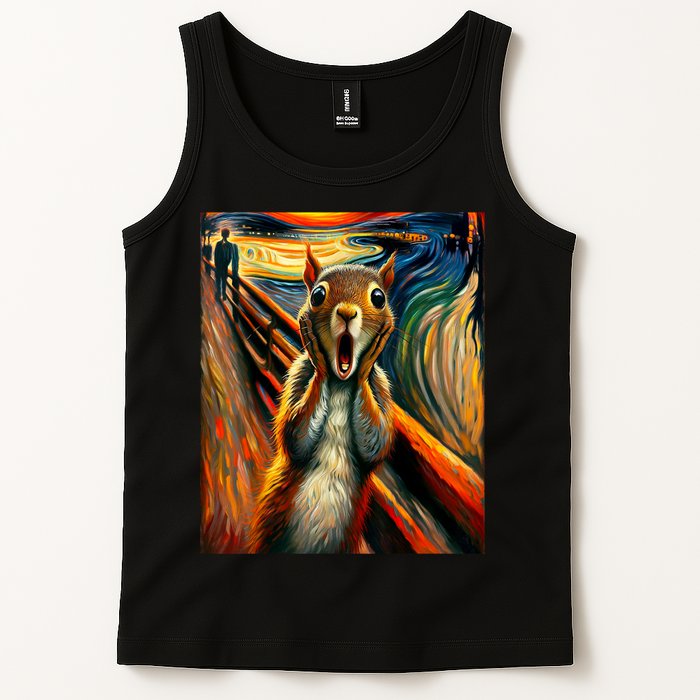 Expressionist Scream Squirrel Lovers Artistic Squirrel Tank Top