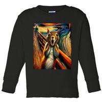 Expressionist Scream Squirrel Lovers Artistic Squirrel Toddler Long Sleeve Shirt