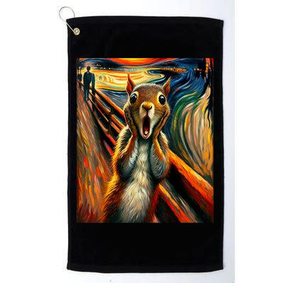 Expressionist Scream Squirrel Lovers Artistic Squirrel Golf Towel