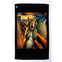Expressionist Scream Squirrel Lovers Artistic Squirrel Golf Towel