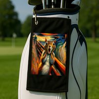 Expressionist Scream Squirrel Lovers Artistic Squirrel Golf Towel