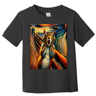 Expressionist Scream Squirrel Lovers Artistic Squirrel Toddler T-Shirt