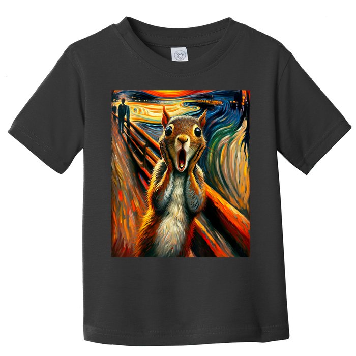 Expressionist Scream Squirrel Lovers Artistic Squirrel Toddler T-Shirt