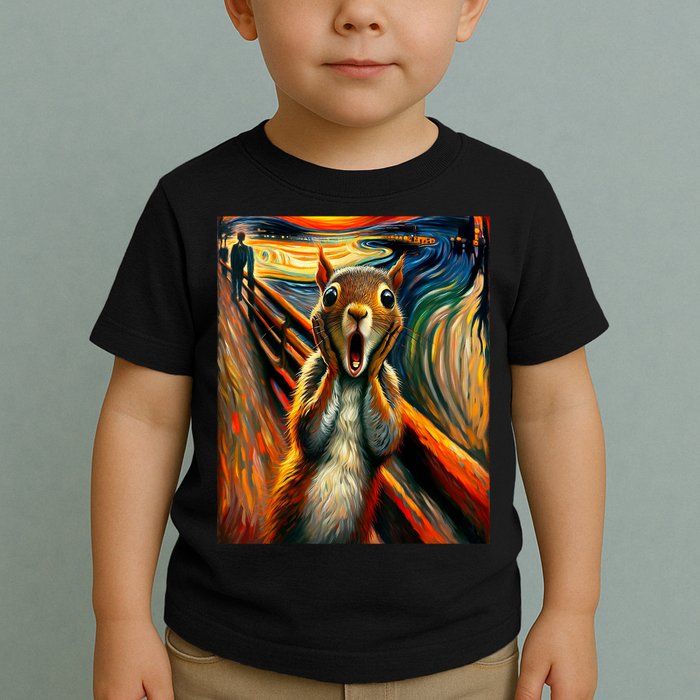 Expressionist Scream Squirrel Lovers Artistic Squirrel Toddler T-Shirt