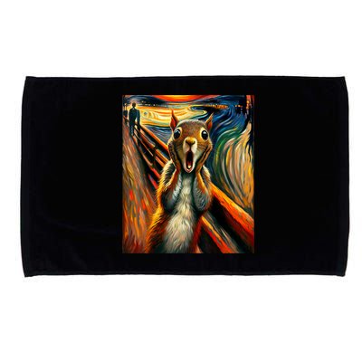 Expressionist Scream Squirrel Lovers Artistic Squirrel Microfiber Hand Towel