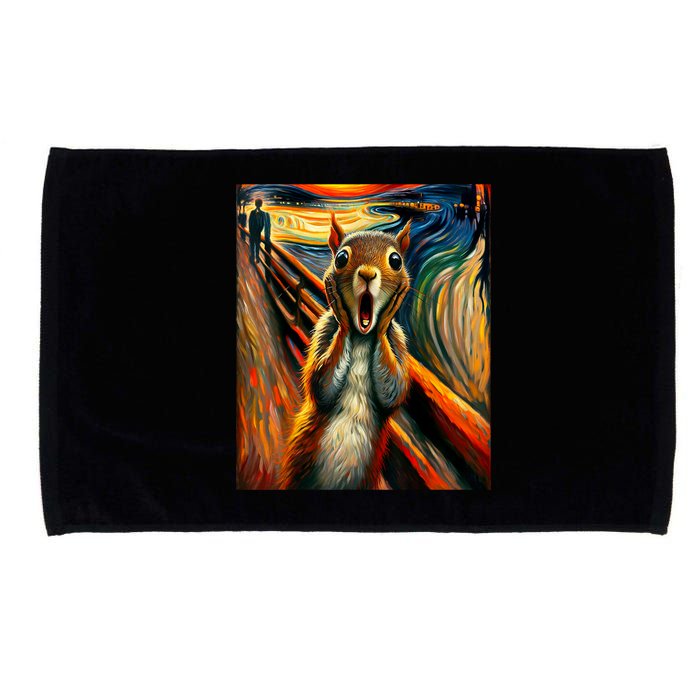 Expressionist Scream Squirrel Lovers Artistic Squirrel Microfiber Hand Towel