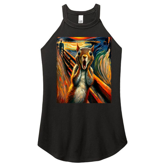 Expressionist Scream Squirrel Lovers Artistic Squirrel Women’s Perfect Tri Rocker Tank