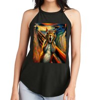 Expressionist Scream Squirrel Lovers Artistic Squirrel Women's Perfect Tri Rocker Tank