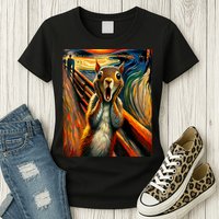 Expressionist Scream Squirrel Lovers Artistic Squirrel Womens T-Shirt