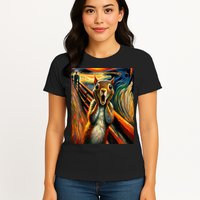 Expressionist Scream Squirrel Lovers Artistic Squirrel Womens T-Shirt